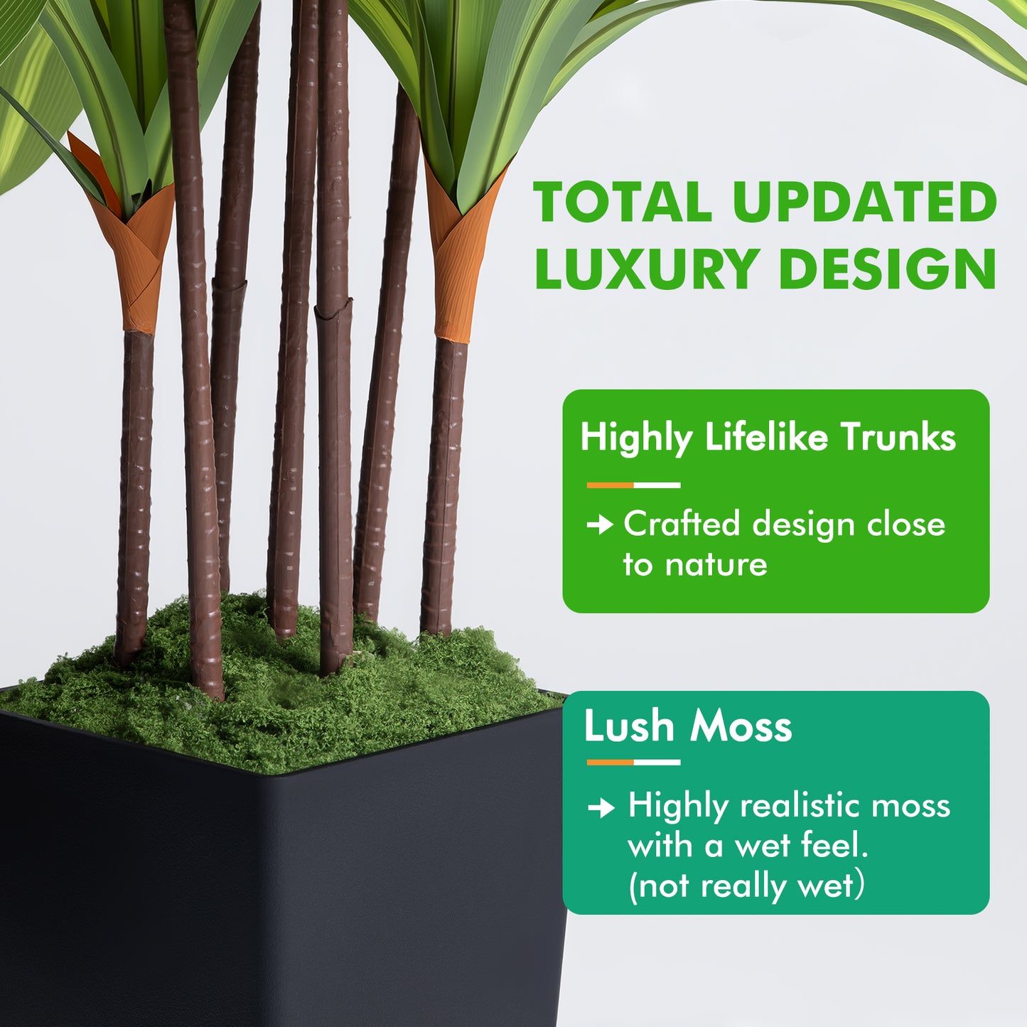 Artificial Dracaena Tree Indoor, 5Ft Faux Plants Indoor with Black Tall Planter - Faux Yucca Tall Fake Floor Plant in Pot - Artificial Plant for Home Office Living Room Decor Indoor