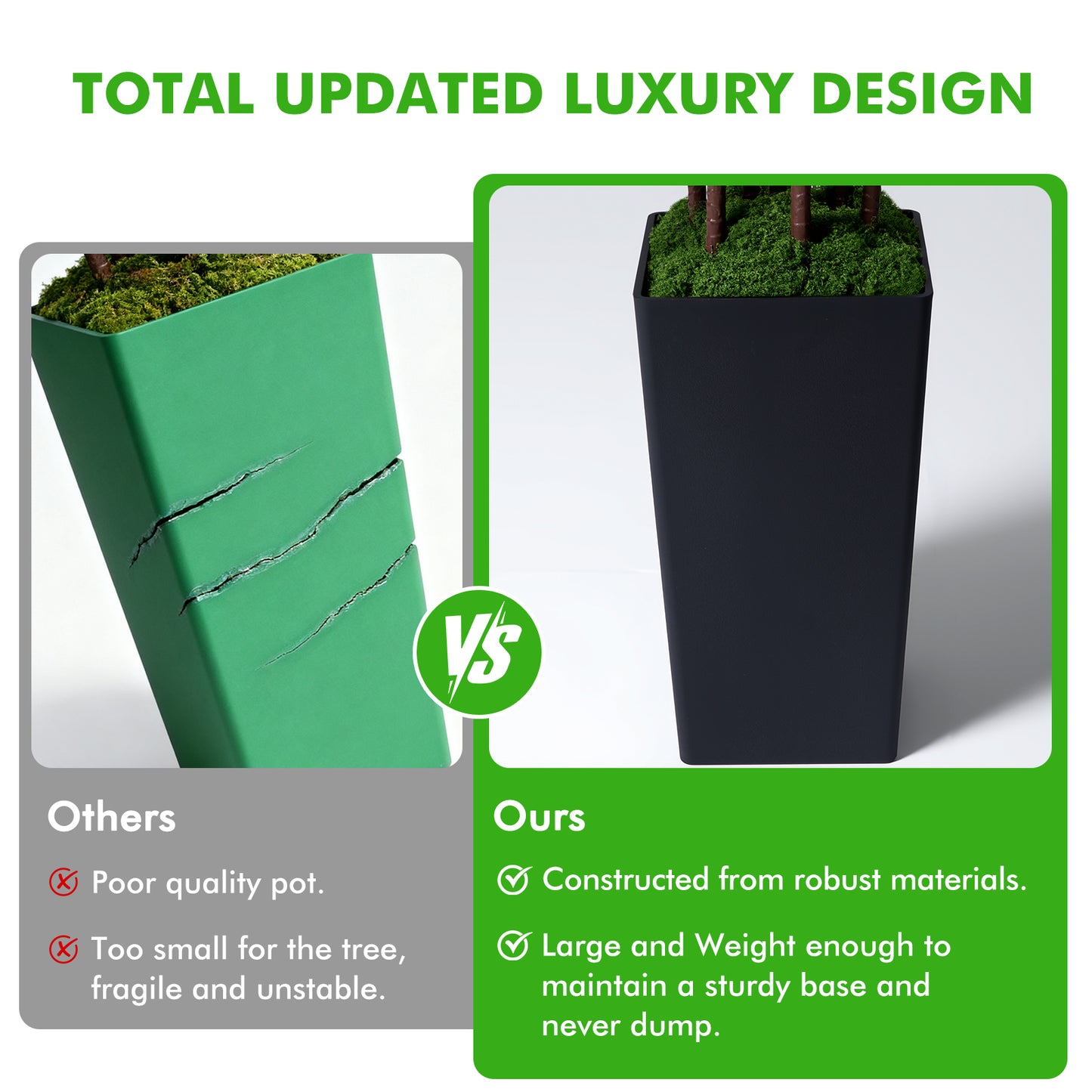 Artificial Dracaena Tree Indoor, 5Ft Faux Plants Indoor with Black Tall Planter - Faux Yucca Tall Fake Floor Plant in Pot - Artificial Plant for Home Office Living Room Decor Indoor