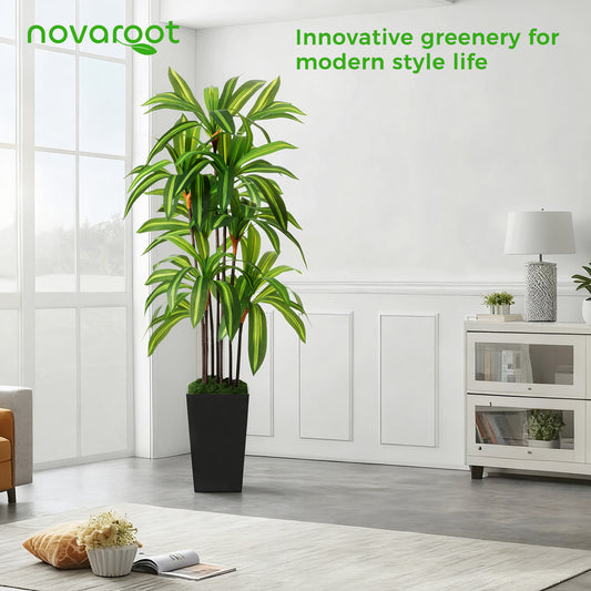 NOVAROOT Artificial Tree 1FT, Fake Plants with Black Tall Planter-Artificial Plants Indoor for Office Living Room Home Decor