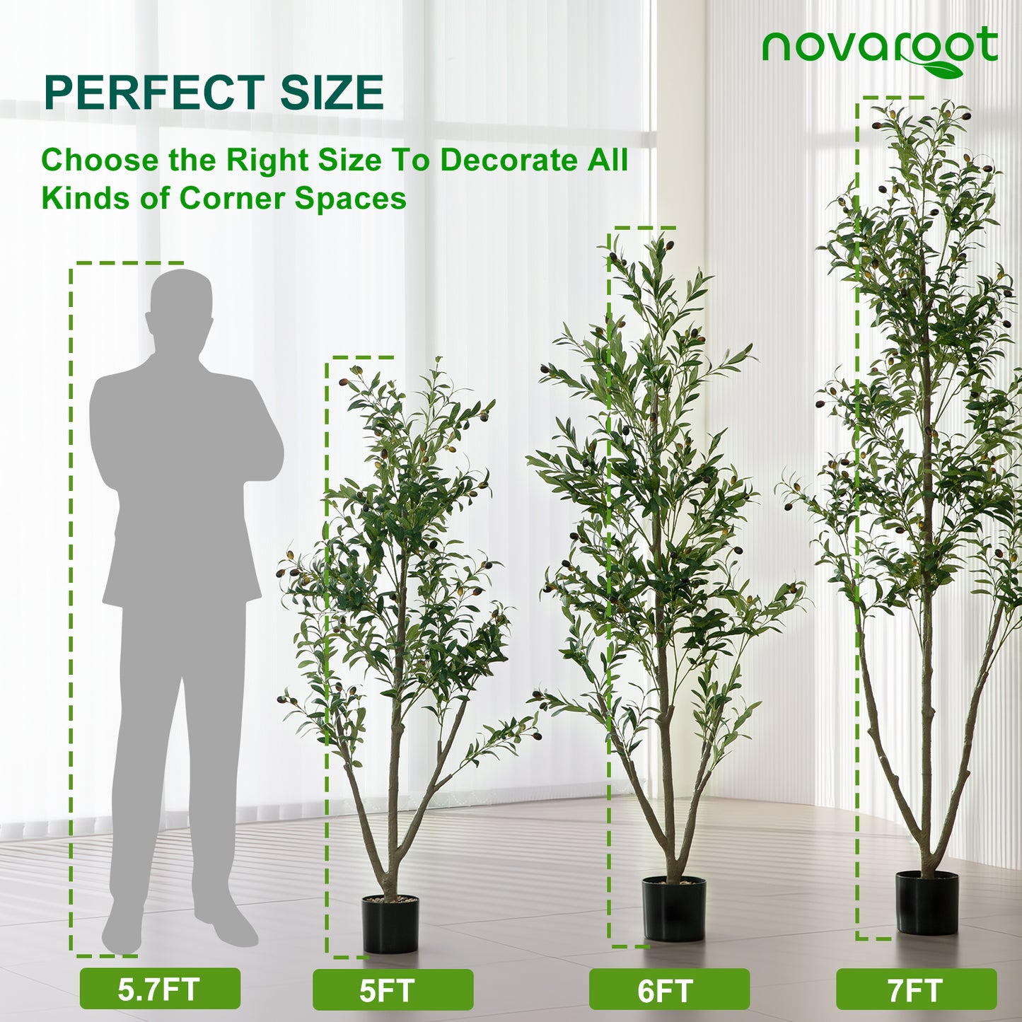 Olive Trees Artificial Indoor, 6FT Tall Faux Olive Tree with Lights Moss and Planter, Artificial Plants Indoor with Natural Wood Trunk and Lifelike Fruits, Fake Tree for Home Office Living Room Decor